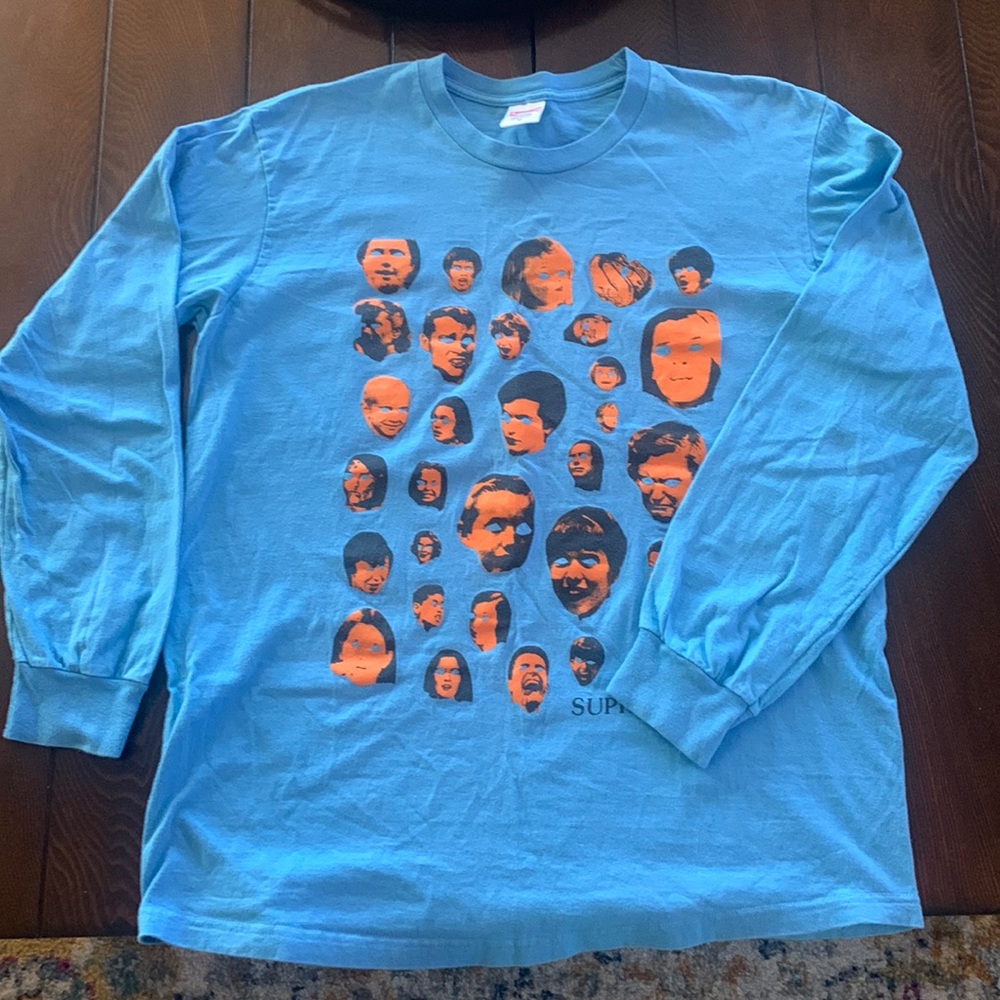 SUPREME Light blue long sleeve t shirt